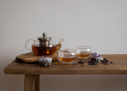 Teapot and Teacup on the Table